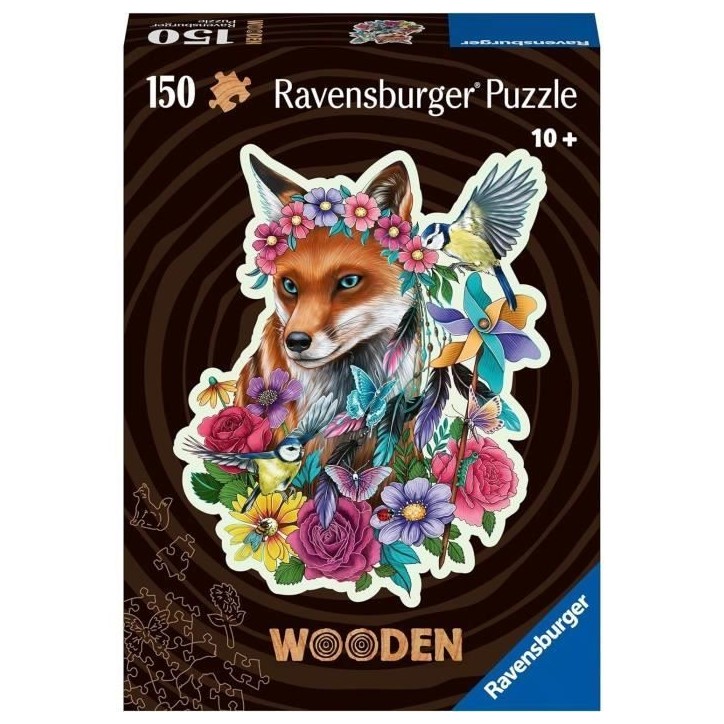 Puzzle en bois Renard coloré 150 pieces robustes et naturelles dont 15 figurines en bois (whimsies), Qualité premium - Pour en Puzzle en bois Renard coloré 150 pieces robustes et naturelles dont 15 figurines en bois (whimsies), Qualité premium - Pour en