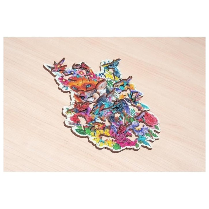 Puzzle en bois Renard coloré 150 pieces robustes et naturelles dont 15 figurines en bois (whimsies), Qualité premium - Pour en Puzzle en bois Renard coloré 150 pieces robustes et naturelles dont 15 figurines en bois (whimsies), Qualité premium - Pour en