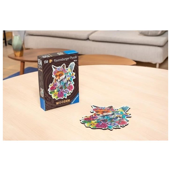 Puzzle en bois Renard coloré 150 pieces robustes et naturelles dont 15 figurines en bois (whimsies), Qualité premium - Pour en Puzzle en bois Renard coloré 150 pieces robustes et naturelles dont 15 figurines en bois (whimsies), Qualité premium - Pour en