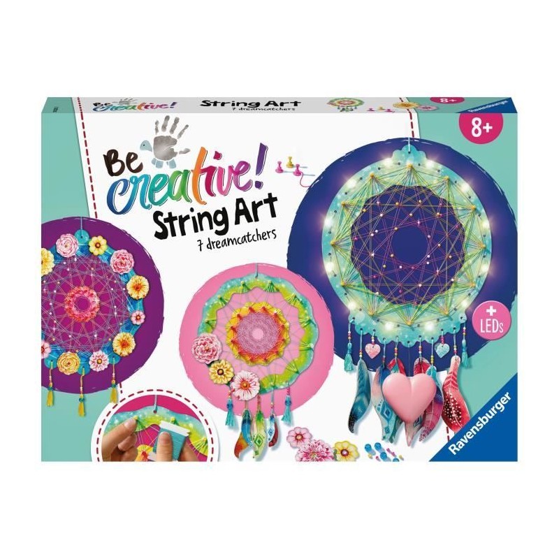 Be Creative String Art Maxi, Dreamcatchers, 7 attrape-reves, Création Be Creative String Art Maxi, Dreamcatchers, 7 attrape-reves, Création