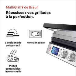 Grill multifonctions - BRAUN - Multi Pro 9 - 2000 W - 3 positions de c