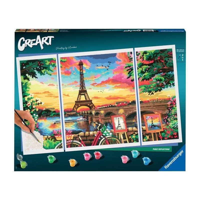 CreArt Paris format triptyque 80x50cm - Peinture par numéros – Des CreArt Paris format triptyque 80x50cm - Peinture par numéros – Des