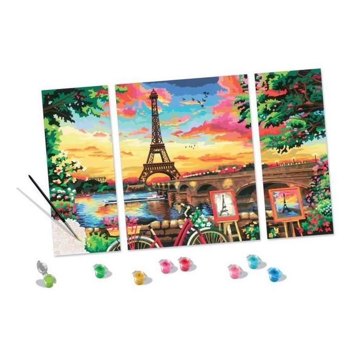 CreArt Paris format triptyque 80x50cm - Peinture par numéros – Des 12 ans – Ravensburger - 20134 CreArt Paris format triptyque 80x50cm - Peinture par numéros – Des 12 ans – Ravensburger - 20134