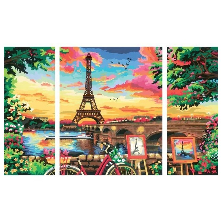 CreArt Paris format triptyque 80x50cm - Peinture par numéros – Des 12 ans – Ravensburger - 20134 CreArt Paris format triptyque 80x50cm - Peinture par numéros – Des 12 ans – Ravensburger - 20134