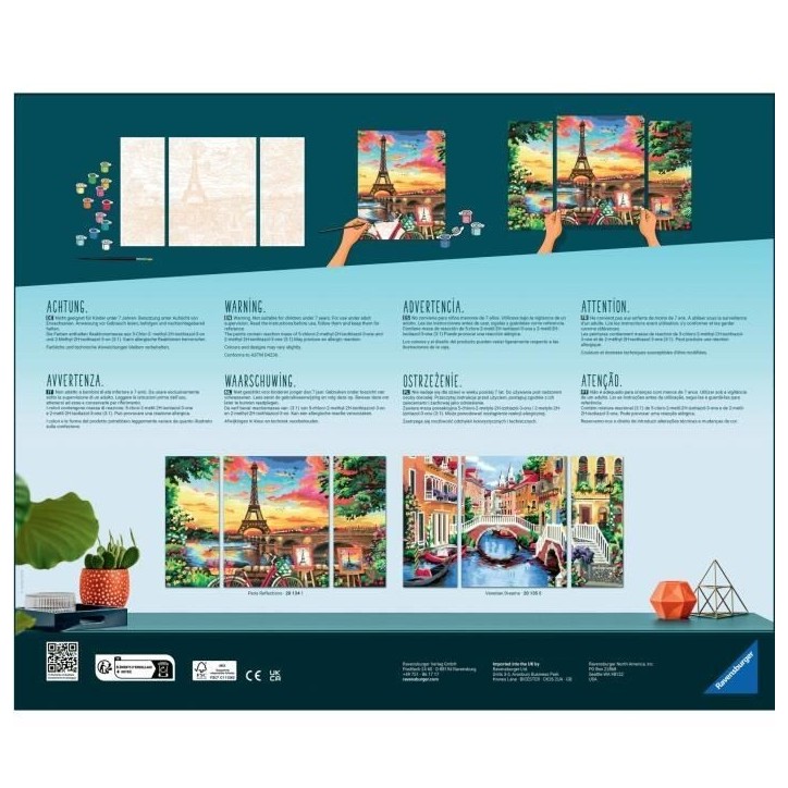 CreArt Paris format triptyque 80x50cm - Peinture par numéros – Des 12 ans – Ravensburger - 20134 CreArt Paris format triptyque 80x50cm - Peinture par numéros – Des 12 ans – Ravensburger - 20134