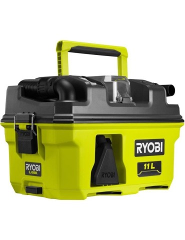Aspirateur d'atelier RYOBI RV1811-0 18V - 1500l/min - collecteur 11 L - filtre HEPA H12 - Adaptateur, suceur plat et buse entonn