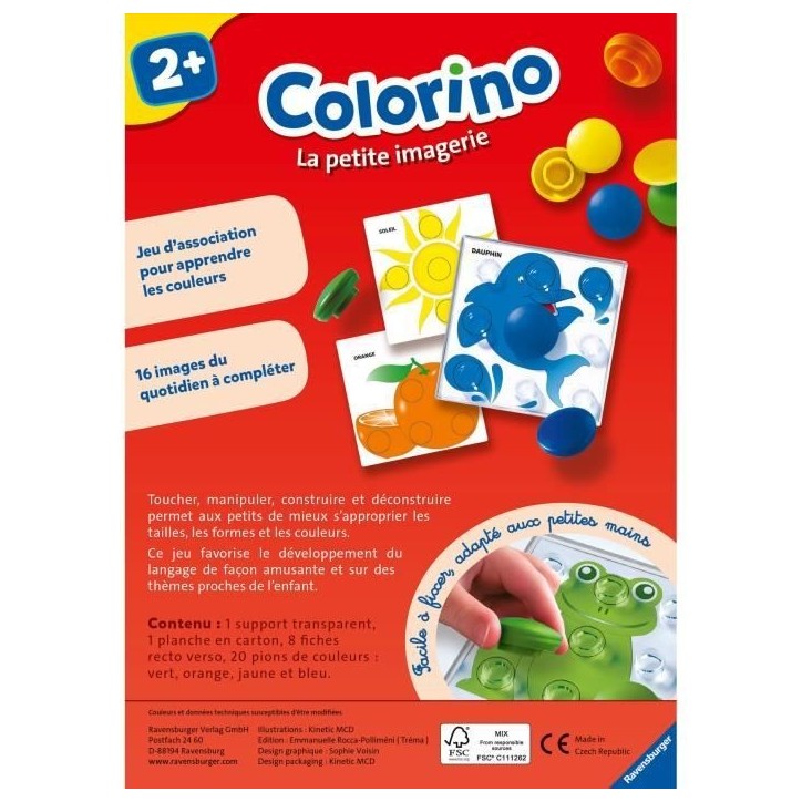 Colorino La petite imagerie - Jeu éducatif - Apprentissage des couleurs - Activités créatives enfant - Ravensburger - Des 2 a