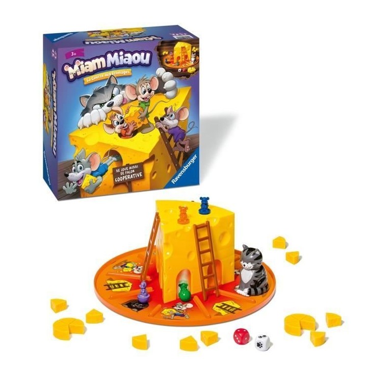 Jeu de société - Ravensburger - Miam Miaou - La course aux fromages - Enfant 3 ans - 2 a 4 joueurs Jeu de société - Ravensburger - Miam Miaou - La course aux fromages - Enfant 3 ans - 2 a 4 joueurs