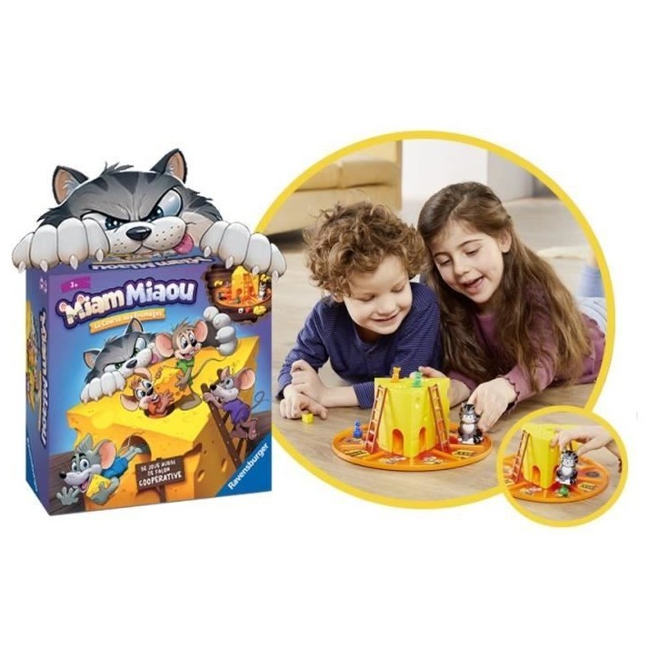 Jeu de société - Ravensburger - Miam Miaou - La course aux fromages - Enfant 3 ans - 2 a 4 joueurs Jeu de société - Ravensburger - Miam Miaou - La course aux fromages - Enfant 3 ans - 2 a 4 joueurs