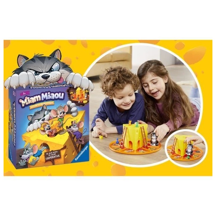 Jeu de société - Ravensburger - Miam Miaou - La course aux fromages - Enfant 3 ans - 2 a 4 joueurs Jeu de société - Ravensburger - Miam Miaou - La course aux fromages - Enfant 3 ans - 2 a 4 joueurs