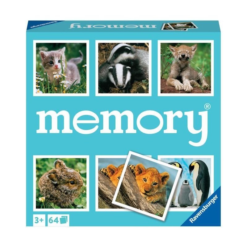 Jeu de paires et de mémoire - Grand memory - Petits Animaux - Ravensb Jeu de paires et de mémoire - Grand memory - Petits Animaux - Ravensb