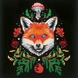 CreArt Fox / Renard 20x20 cm - format carré - Peinture par numéros