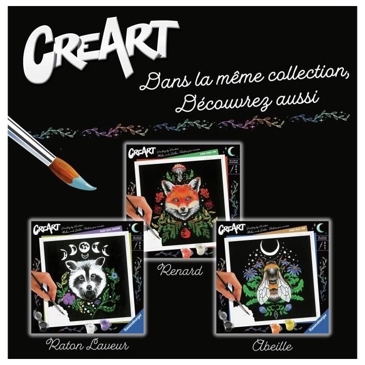 CreArt Fox / Renard 20x20 cm - format carré - Peinture par numéros – Des 12 ans – Ravensburger - 23511