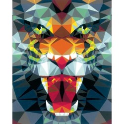 CreArt Tigre polygonal 24x30 cm - Peinture par numéros – Des 12 ans