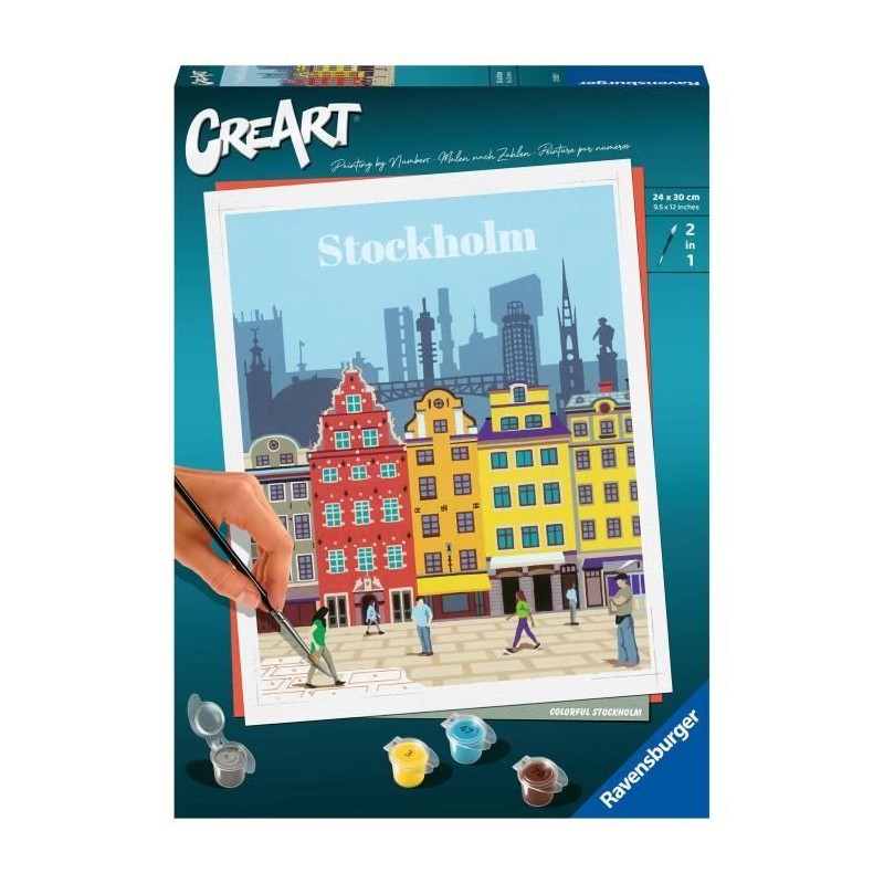 CreArt Stockholm 24x30 cm - Peinture par numéros – Des 12 ans – R CreArt Stockholm 24x30 cm - Peinture par numéros – Des 12 ans – R
