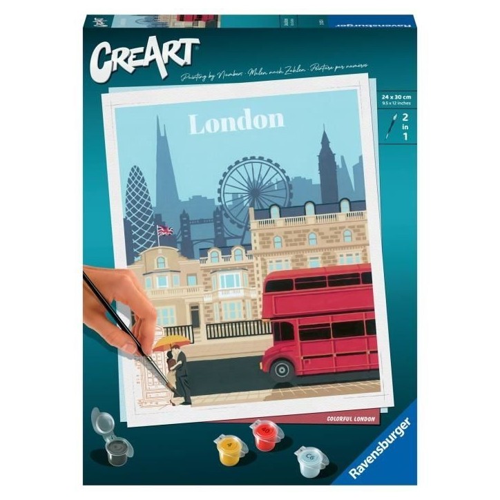 CreaArt London 24x30 cm - Peinture au numéro Adulte - Des 12 ans CreaArt London 24x30 cm - Peinture au numéro Adulte - Des 12 ans