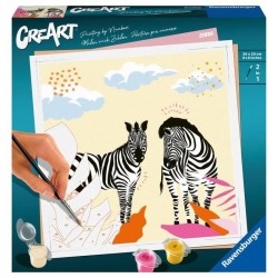 CreArt Zebre 20x20 cm - format carré - Peinture par numéros – Des