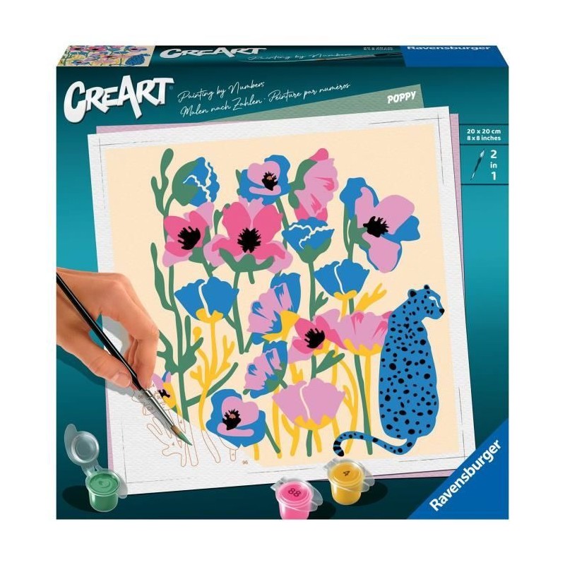 CreaArt Poppy - 20x20 cm - Edition limitée Jolane - Peinture au numé CreaArt Poppy - 20x20 cm - Edition limitée Jolane - Peinture au numé