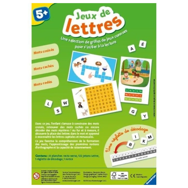 Jeux de lettres - Jeu éducatif - Initation a la lecture - Ravensburger - Des 5 ans Jeux de lettres - Jeu éducatif - Initation a la lecture - Ravensburger - Des 5 ans
