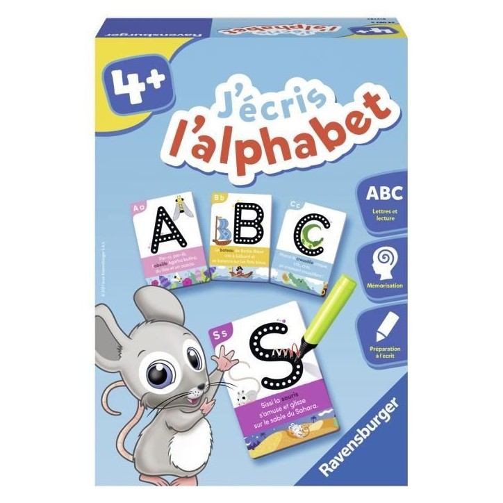 J'écris l'alphabet - Jeu éducatif - Préparation a l'écriture - Ravensburger - Des 4 ans J'écris l'alphabet - Jeu éducatif - Préparation a l'écriture - Ravensburger - Des 4 ans