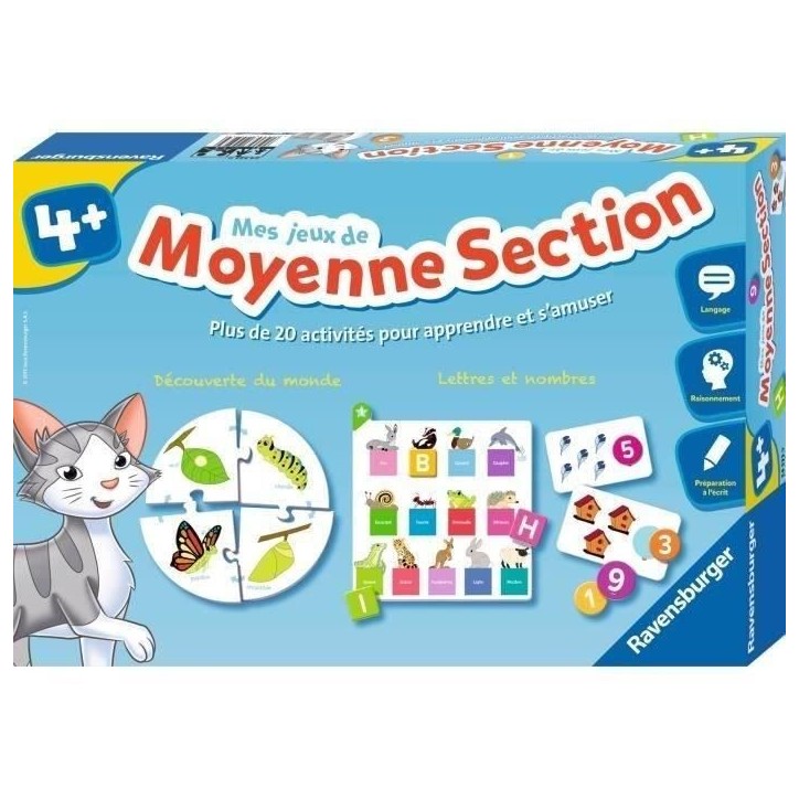 Mes jeux de moyenne section - Coffret complet éducatif - 20 activités programme 2e année maternelle - Ravensburger - Des 4 an Mes jeux de moyenne section - Coffret complet éducatif - 20 activités programme 2e année maternelle - Ravensburger - Des 4 an
