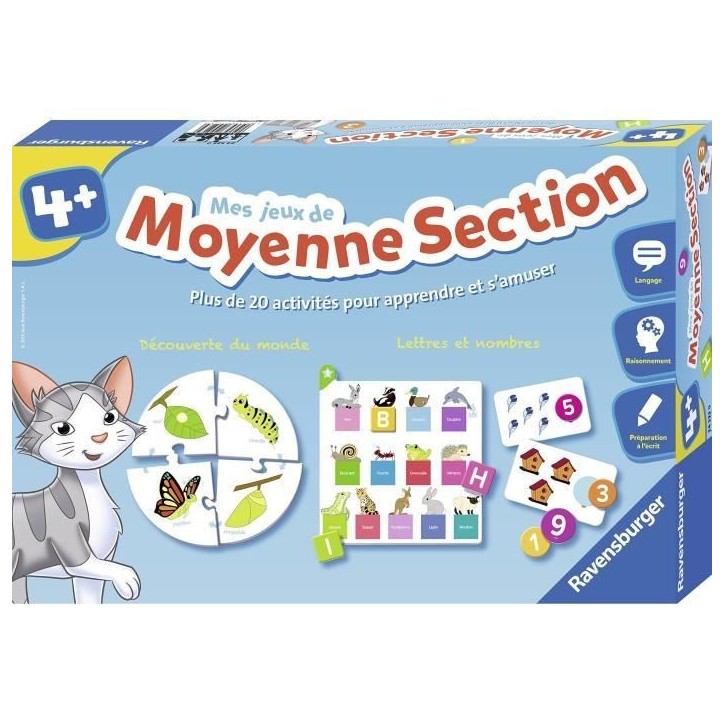Mes jeux de moyenne section - Coffret complet éducatif - 20 activités programme 2e année maternelle - Ravensburger - Des 4 an Mes jeux de moyenne section - Coffret complet éducatif - 20 activités programme 2e année maternelle - Ravensburger - Des 4 an