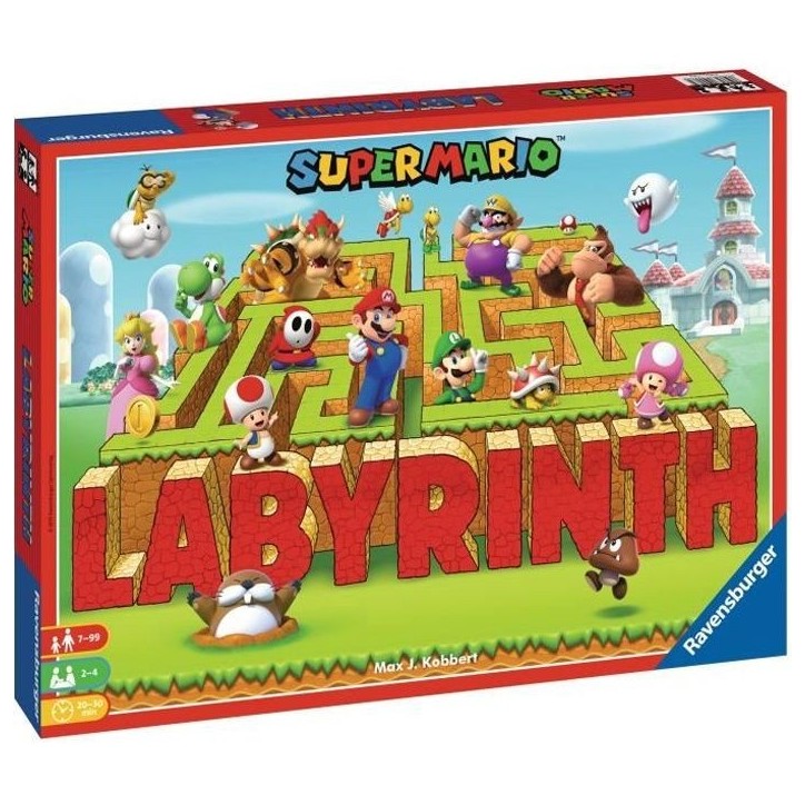 Labyrinthe SUPER MARIO, Jeu de société famille, Chasse au trésor dans un labyrinthe en mouvement, Des 7 ans, Ravensburger Labyrinthe SUPER MARIO, Jeu de société famille, Chasse au trésor dans un labyrinthe en mouvement, Des 7 ans, Ravensburger