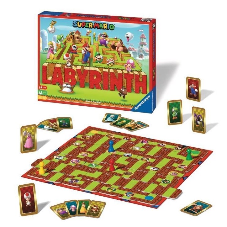 Labyrinthe SUPER MARIO, Jeu de société famille, Chasse au trésor dans un labyrinthe en mouvement, Des 7 ans, Ravensburger Labyrinthe SUPER MARIO, Jeu de société famille, Chasse au trésor dans un labyrinthe en mouvement, Des 7 ans, Ravensburger