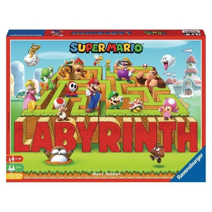 Labyrinthe SUPER MARIO, Jeu de société famille, Chasse au trésor dans un labyrinthe en mouvement, Des 7 ans, Ravensburger Labyrinthe SUPER MARIO, Jeu de société famille, Chasse au trésor dans un labyrinthe en mouvement, Des 7 ans, Ravensburger