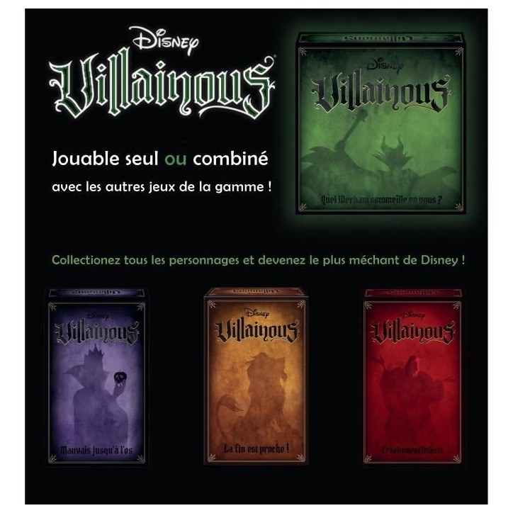 Villainous Disney Jeu de stratégie famille, immersif et diabolique, 2 a 6 joueurs, Des 10 ans, Ravensburger Villainous Disney Jeu de stratégie famille, immersif et diabolique, 2 a 6 joueurs, Des 10 ans, Ravensburger
