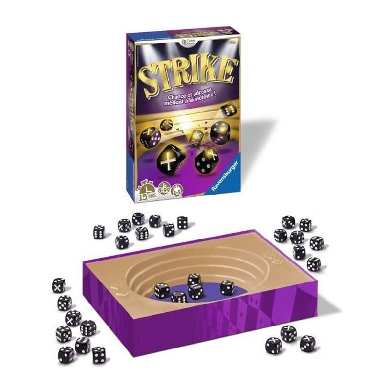 Jeu d'ambiance Strike - Ravensburger - Jeu de lancer de dés - 2 a 5 j Jeu d'ambiance Strike - Ravensburger - Jeu de lancer de dés - 2 a 5 j