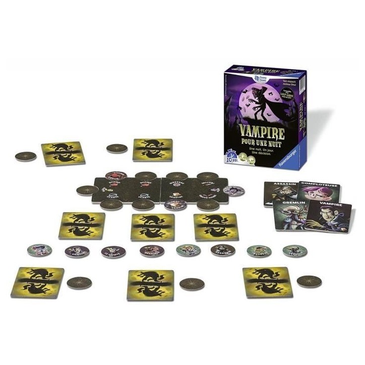 Vampire pour une nuit, Jeu de carte et de rôle, Des 10 ans, Durée 30 min, RAVENSBURGER