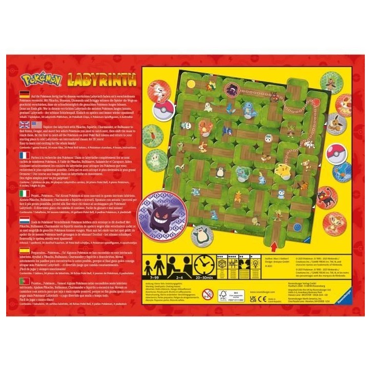 Labyrinthe POKEMON - Ravensburger - Jeu de société famille - Chasse au trésor - 2 a 4 joueurs des 7 ans Labyrinthe POKEMON - Ravensburger - Jeu de société famille - Chasse au trésor - 2 a 4 joueurs des 7 ans