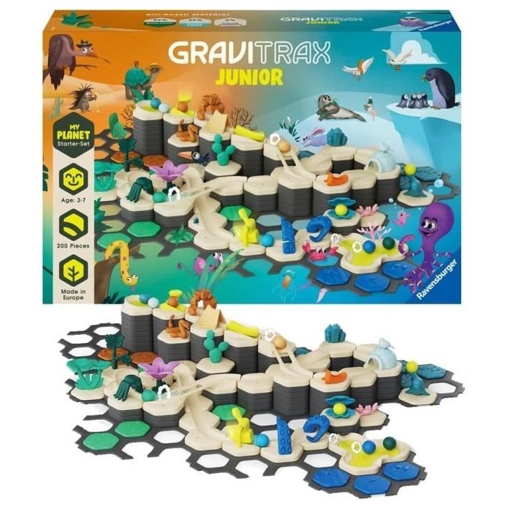 Gravitrax Junior - Starter Set XXL My Planet 184 pieces - Circuit de billes - Jeu de construction créatif - Des 3 ans -