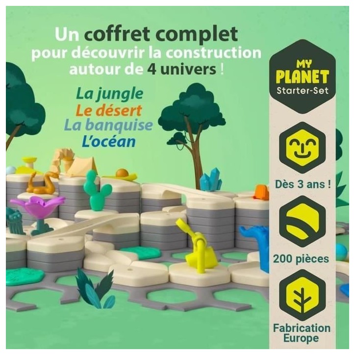 Gravitrax Junior - Starter Set XXL My Planet 184 pieces - Circuit de billes - Jeu de construction créatif - Des 3 ans -