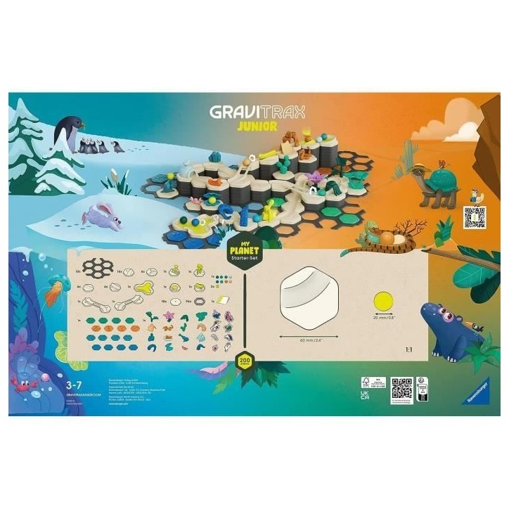 Gravitrax Junior - Starter Set XXL My Planet 184 pieces - Circuit de billes - Jeu de construction créatif - Des 3 ans -