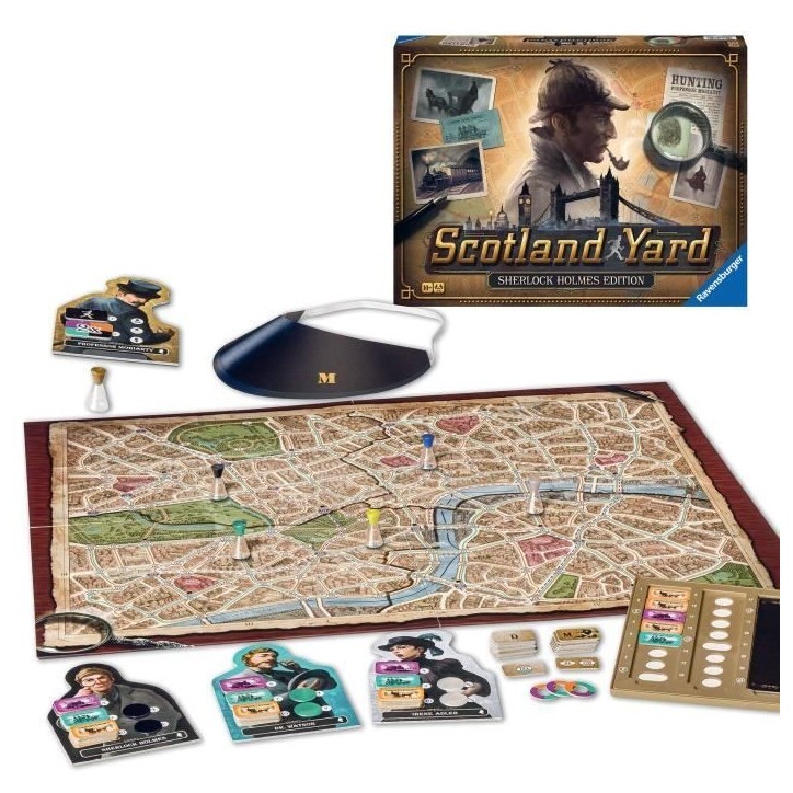 Scotland Yard Sherlock Holmes, Jeu de stratégie famille, des 10 ans, 27344, Ravensburger Scotland Yard Sherlock Holmes, Jeu de stratégie famille, des 10 ans, 27344, Ravensburger