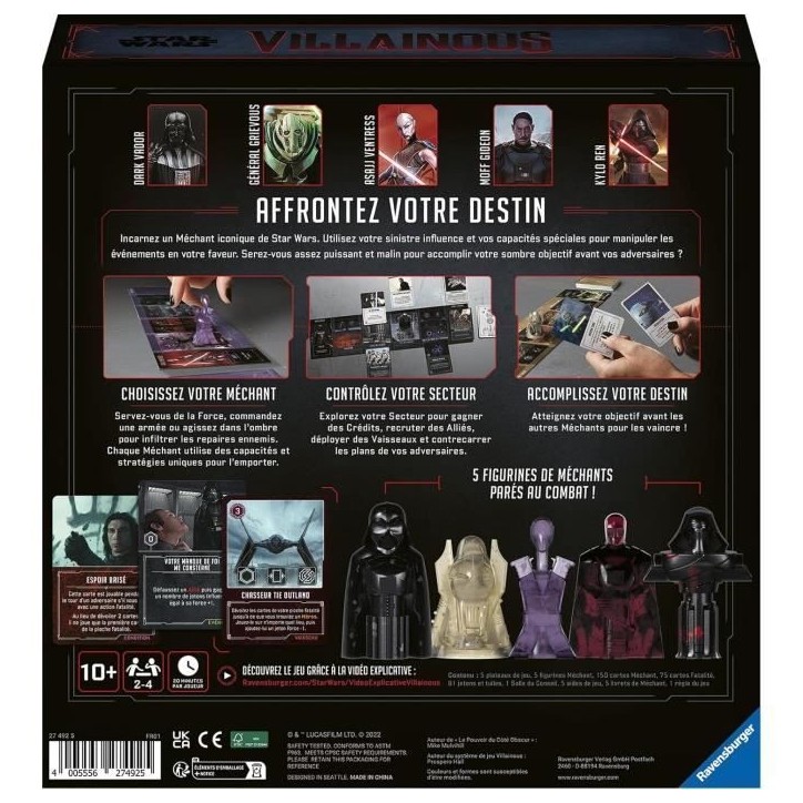 Star Wars Villainous - Le pouvoir du côté obscur - Jeu de stratégie - 2 a 4 Joueurs des 10 ans - 27492 - Jeu de base - Ravens Star Wars Villainous - Le pouvoir du côté obscur - Jeu de stratégie - 2 a 4 Joueurs des 10 ans - 27492 - Jeu de base - Ravens