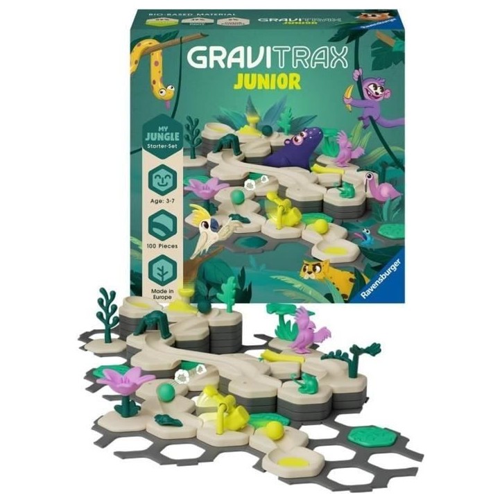 Gravitrax Junior - Starter Set My Jungle 97 pieces - Circuit de billes - Jeu de construction créatif - Ravensburger - Des 3 ans Gravitrax Junior - Starter Set My Jungle 97 pieces - Circuit de billes - Jeu de construction créatif - Ravensburger - Des 3 ans