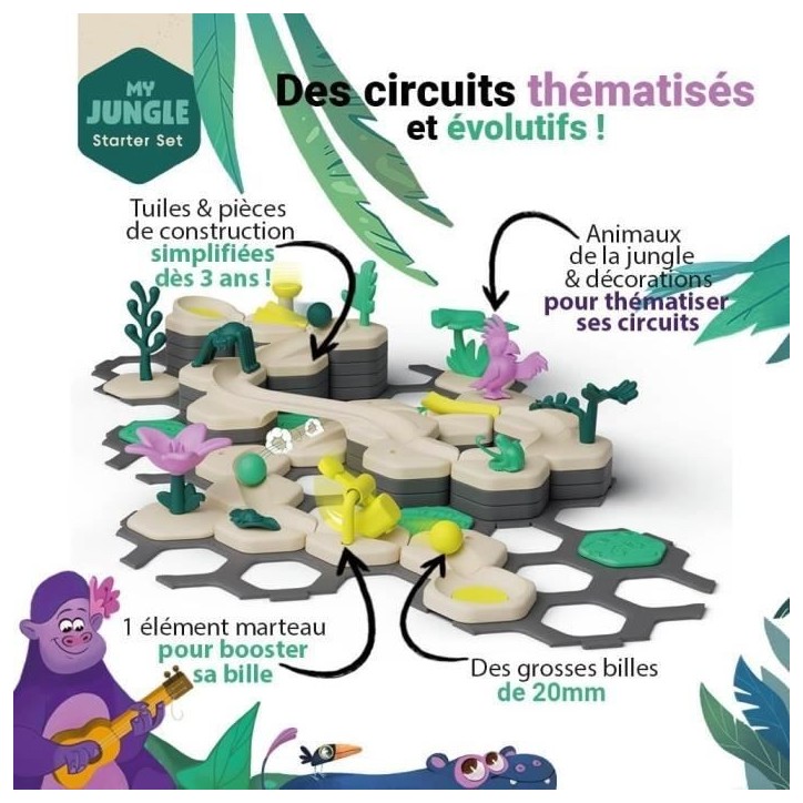 Gravitrax Junior - Starter Set My Jungle 97 pieces - Circuit de billes - Jeu de construction créatif - Ravensburger - Des 3 ans Gravitrax Junior - Starter Set My Jungle 97 pieces - Circuit de billes - Jeu de construction créatif - Ravensburger - Des 3 ans