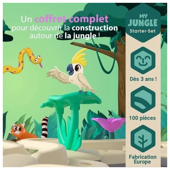Gravitrax Junior - Starter Set My Jungle 97 pieces - Circuit de billes - Jeu de construction créatif - Ravensburger - Des 3 ans Gravitrax Junior - Starter Set My Jungle 97 pieces - Circuit de billes - Jeu de construction créatif - Ravensburger - Des 3 ans