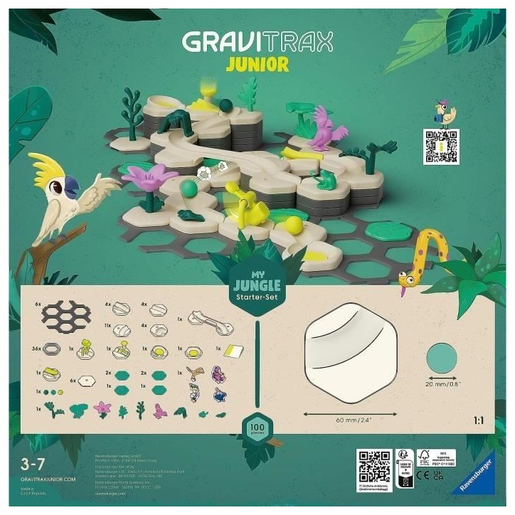 Gravitrax Junior - Starter Set My Jungle 97 pieces - Circuit de billes - Jeu de construction créatif - Ravensburger - Des 3 ans Gravitrax Junior - Starter Set My Jungle 97 pieces - Circuit de billes - Jeu de construction créatif - Ravensburger - Des 3 ans