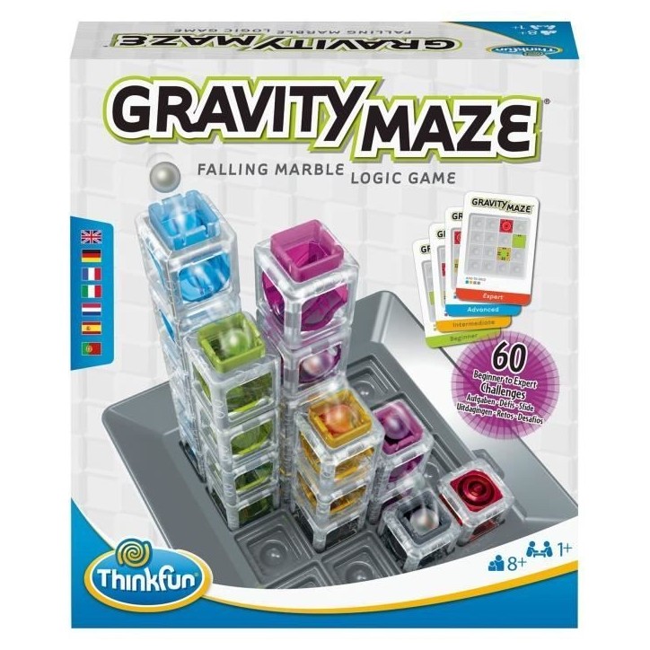 Gravity Maze jeu de logique, Casse-tete, Circuit-bille-Construction, 60 défis, des 8 ans-Ravensburger, 76433, ThinkFun Gravity Maze jeu de logique, Casse-tete, Circuit-bille-Construction, 60 défis, des 8 ans-Ravensburger, 76433, ThinkFun
