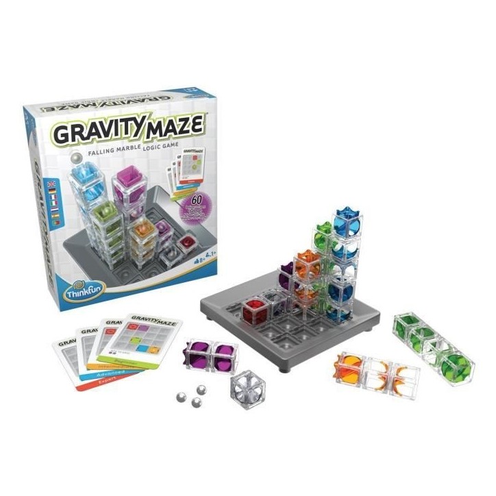Gravity Maze jeu de logique, Casse-tete, Circuit-bille-Construction, 60 défis, des 8 ans-Ravensburger, 76433, ThinkFun Gravity Maze jeu de logique, Casse-tete, Circuit-bille-Construction, 60 défis, des 8 ans-Ravensburger, 76433, ThinkFun