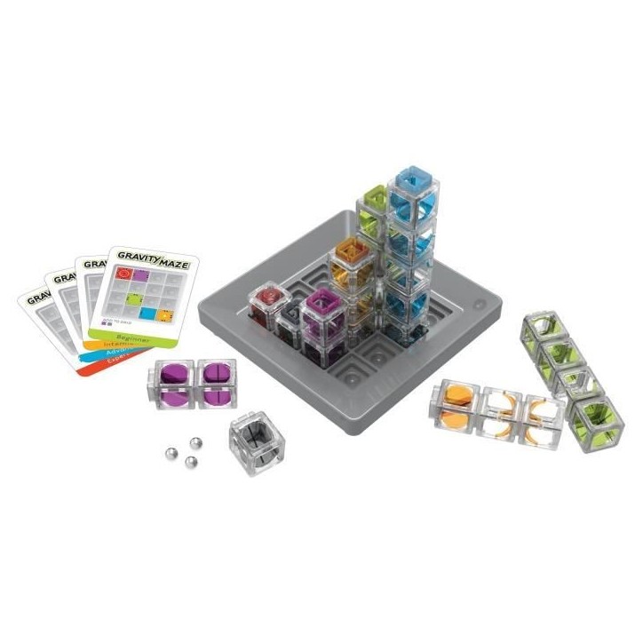 Gravity Maze jeu de logique, Casse-tete, Circuit-bille-Construction, 60 défis, des 8 ans-Ravensburger, 76433, ThinkFun Gravity Maze jeu de logique, Casse-tete, Circuit-bille-Construction, 60 défis, des 8 ans-Ravensburger, 76433, ThinkFun