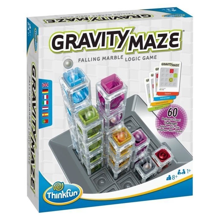 Gravity Maze jeu de logique, Casse-tete, Circuit-bille-Construction, 60 défis, des 8 ans-Ravensburger, 76433, ThinkFun Gravity Maze jeu de logique, Casse-tete, Circuit-bille-Construction, 60 défis, des 8 ans-Ravensburger, 76433, ThinkFun