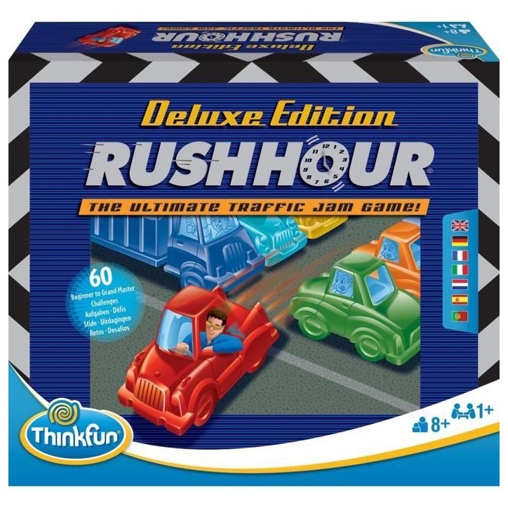 Rush Hour Deluxe - Ravensburger - Casse-tete Think Fun - 60 défis 5 niveaux - Des 8 ans Rush Hour Deluxe - Ravensburger - Casse-tete Think Fun - 60 défis 5 niveaux - Des 8 ans