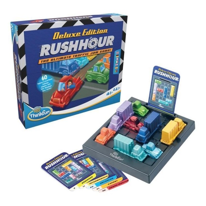Rush Hour Deluxe - Ravensburger - Casse-tete Think Fun - 60 défis 5 niveaux - Des 8 ans Rush Hour Deluxe - Ravensburger - Casse-tete Think Fun - 60 défis 5 niveaux - Des 8 ans