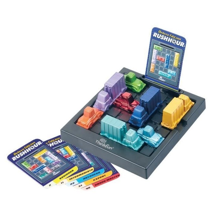 Rush Hour Deluxe - Ravensburger - Casse-tete Think Fun - 60 défis 5 niveaux - Des 8 ans Rush Hour Deluxe - Ravensburger - Casse-tete Think Fun - 60 défis 5 niveaux - Des 8 ans
