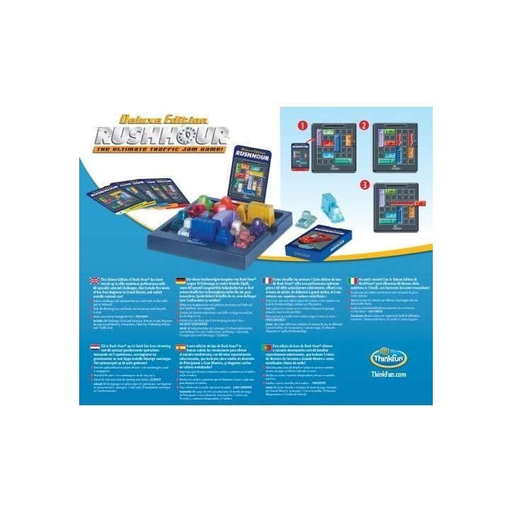 Rush Hour Deluxe - Ravensburger - Casse-tete Think Fun - 60 défis 5 niveaux - Des 8 ans Rush Hour Deluxe - Ravensburger - Casse-tete Think Fun - 60 défis 5 niveaux - Des 8 ans